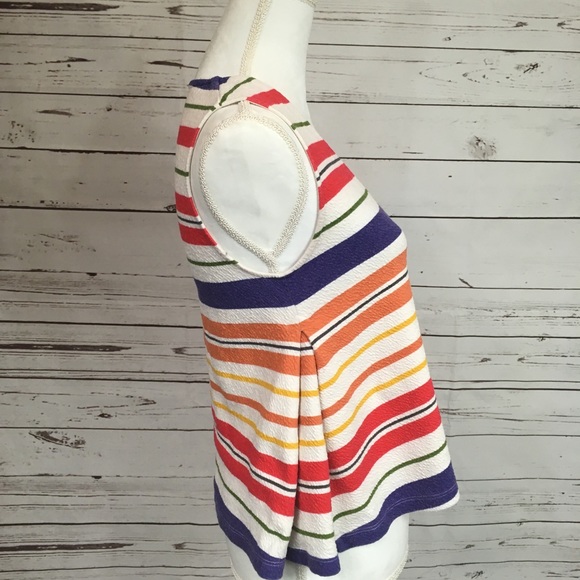 ANTHROPOLOGIE • Small Postmark Tank V Neck Stripe - Picture 4 of 6